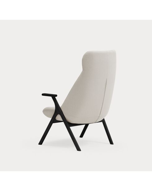 Großer Sessel 61200 Dins cremefarben mit schwarzen Beinen - 74x80x43/115cm