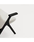 Fauteuil grand format 61200 Dins crème avec pieds noirs - 74x80x43/115cm