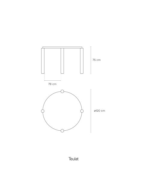 Table ronde Atlas noire - 125.3x120x75.2cm