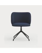 2 chaises Mogi 66164 bleu marine avec pieds noirs - 59x56x49/81cm
