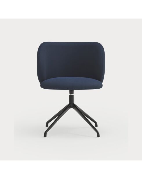2 chaises Mogi 66164 bleu marine avec pieds noirs - 59x56x49/81cm