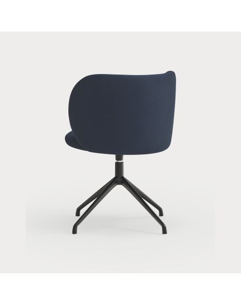 2 chaises Mogi 66164 bleu marine avec pieds noirs - 59x56x49/81cm