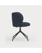 2 chaises Mogi 66164 bleu marine avec pieds noirs - 59x56x49/81cm