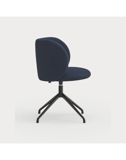 2 chaises Mogi 66164 bleu marine avec pieds noirs - 59x56x49/81cm
