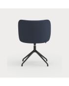 2 chaises Mogi 66164 bleu marine avec pieds noirs - 59x56x49/81cm