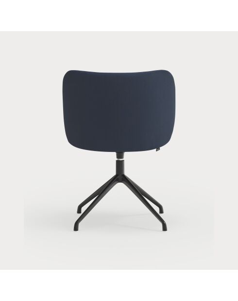 2 chaises Mogi 66164 bleu marine avec pieds noirs - 59x56x49/81cm