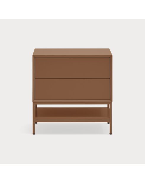 Comodino Platt 2 cassetti argilla - 55x40x55cm