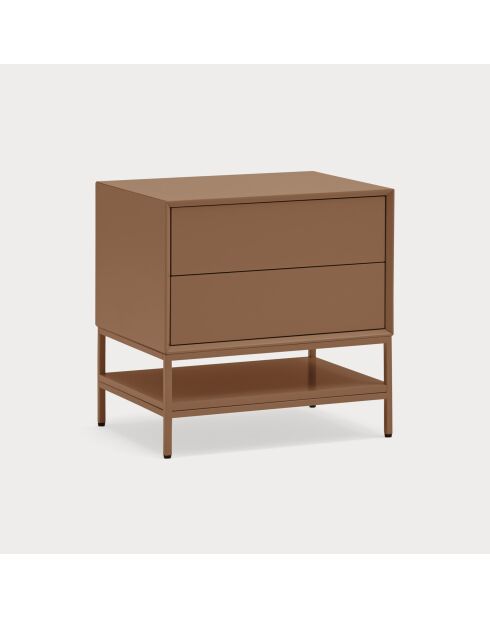Comodino Platt 2 cassetti argilla - 55x40x55cm