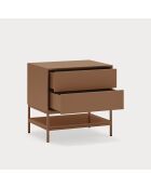 Comodino Platt 2 cassetti argilla - 55x40x55cm