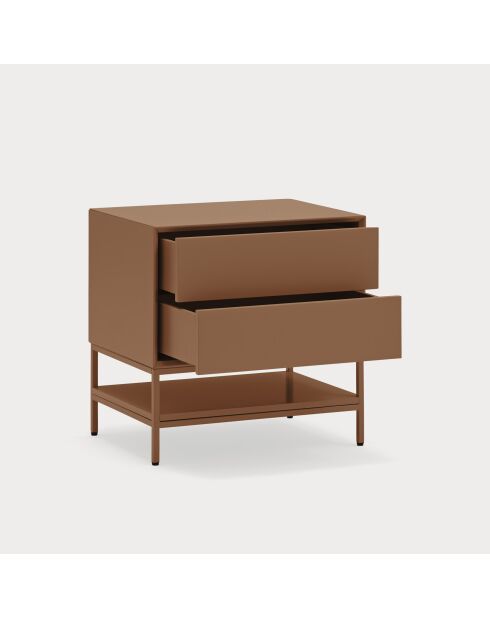 Comodino Platt 2 cassetti argilla - 55x40x55cm