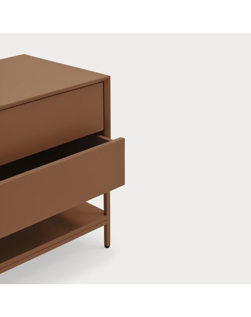 Comodino Platt 2 cassetti argilla - 55x40x55cm