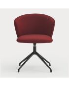 2 Add 64146 sedie bordeaux con piedino a ragno girevole nero - 56x58x48/81 cm