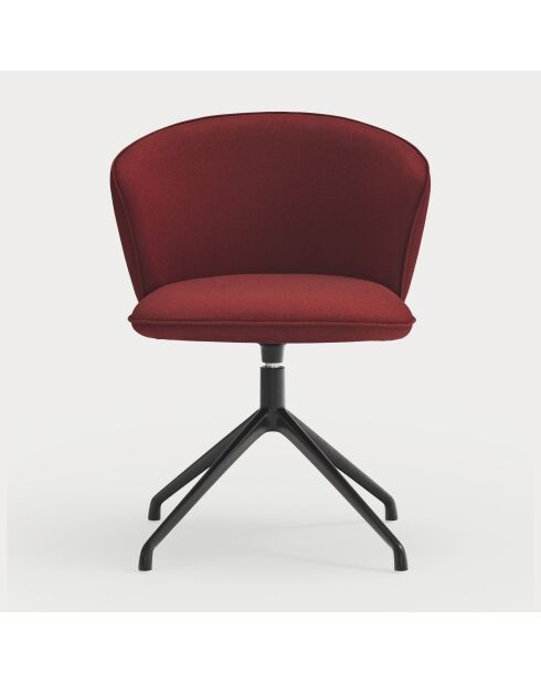 2 Add 64146 bordeauxrode stoelen met zwarte draaibare spinnenvoet - 56x58x48/81cm