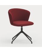 2 Add 64146 sedie bordeaux con piedino a ragno girevole nero - 56x58x48/81 cm