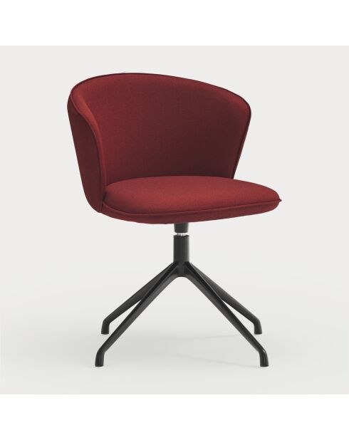 2 Add 64146 bordeauxrode stoelen met zwarte draaibare spinnenvoet - 56x58x48/81cm
