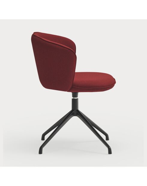 2 Add 64146 bordeauxrode stoelen met zwarte draaibare spinnenvoet - 56x58x48/81cm