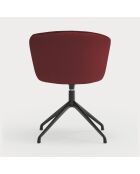 2 Add 64146 sedie bordeaux con piedino a ragno girevole nero - 56x58x48/81 cm