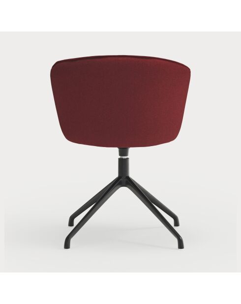 2 Add 64146 bordeauxrode stoelen met zwarte draaibare spinnenvoet - 56x58x48/81cm