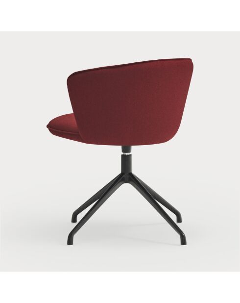 2 Add 64146 bordeauxrode stoelen met zwarte draaibare spinnenvoet - 56x58x48/81cm
