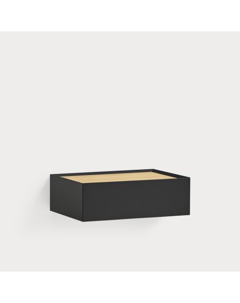 Arista Nachttisch mit 1 Schublade, schwarz, 50 x 35 x 16 cm