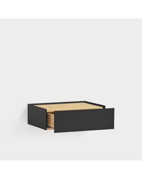 Arista Nachttisch mit 1 Schublade, schwarz, 50 x 35 x 16 cm