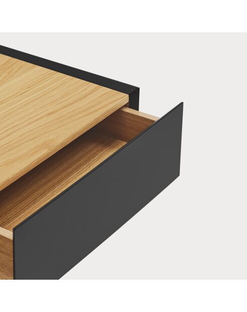 Arista Nachttisch mit 1 Schublade, schwarz, 50 x 35 x 16 cm