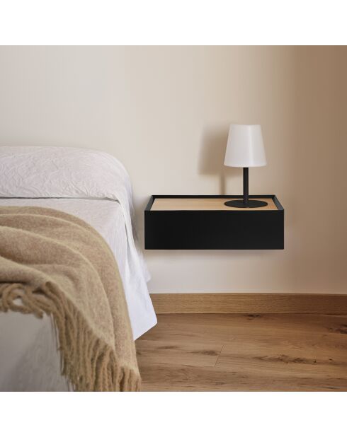 Arista Nachttisch mit 1 Schublade, schwarz, 50 x 35 x 16 cm