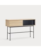 Consola Yoko 2 cajones roble y gris antracita - 120x35x80cm