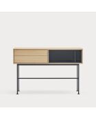 Consola Yoko 2 cajones roble y gris antracita - 120x35x80cm