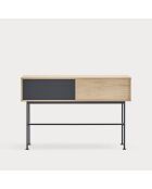 Consola Yoko 2 cajones roble y gris antracita - 120x35x80cm