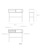 Consola Yoko 2 cajones roble y gris antracita - 120x35x80cm