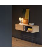 Consola Yoko 2 cajones roble y gris antracita - 120x35x80cm