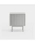 Table de chevet Sierra 1 façade et 2 tiroirs intérieurs gris clair - 48x35x55cm
