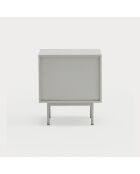 Table de chevet Sierra 1 façade et 2 tiroirs intérieurs gris clair - 48x35x55cm