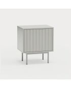 Table de chevet Sierra 1 façade et 2 tiroirs intérieurs gris clair - 48x35x55cm