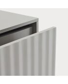 Table de chevet Sierra 1 façade et 2 tiroirs intérieurs gris clair - 48x35x55cm