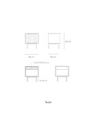Table de chevet Sierra 1 façade et 2 tiroirs intérieurs gris clair - 48x35x55cm