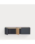 Otto console 2 deuren en 2 laden antracietgrijs en eikenhout - 110x35x23cm