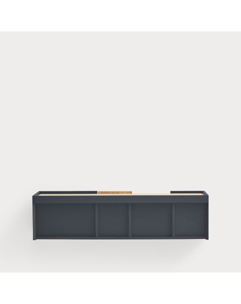 Otto-Konsole 2 Türen und 2 Schubladen Anthrazitgrau und Eiche - 110x35x23cm