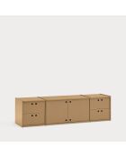 Meuble TV Wally MDF naturel - 157x40x42cm
