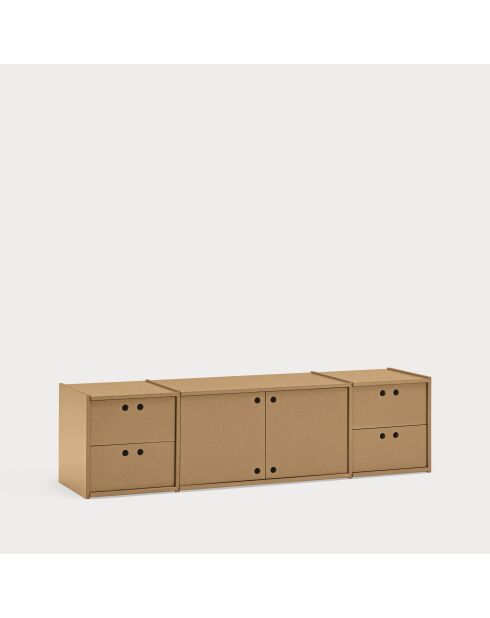 Meuble TV Wally MDF naturel - 157x40x42cm