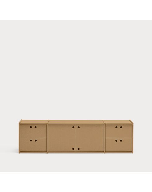 Meuble TV Wally MDF naturel - 157x40x42cm