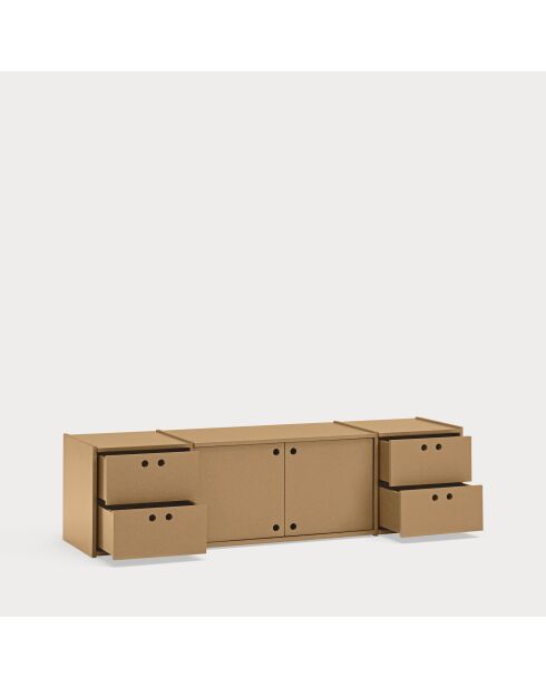 Meuble TV Wally MDF naturel - 157x40x42cm