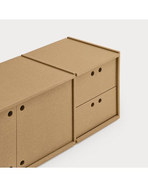 Meuble TV Wally MDF naturel - 157x40x42cm