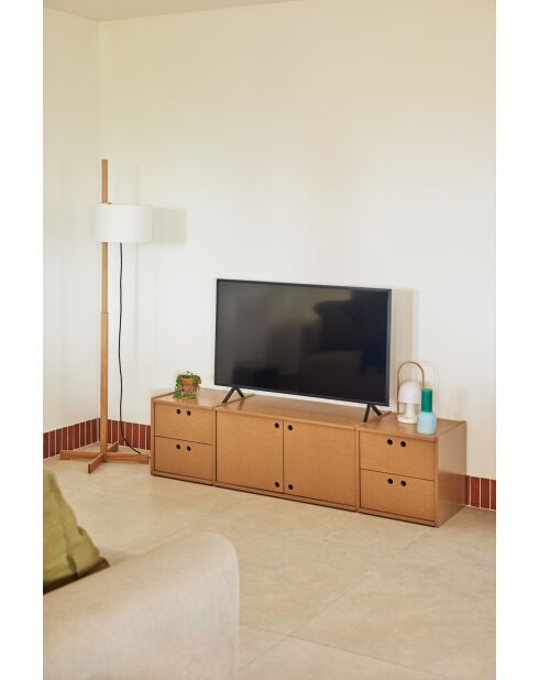 Meuble TV Wally MDF naturel - 157x40x42cm