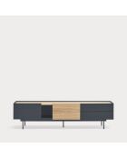 Otto tv-meubel 2 deuren en 2 laden antracietgrijs en eikenhout - 180x40x45cm