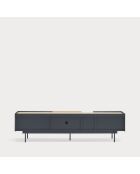 Otto tv-meubel 2 deuren en 2 laden antracietgrijs en eikenhout - 180x40x45cm