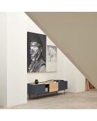 Otto tv-meubel 2 deuren en 2 laden antracietgrijs en eikenhout - 180x40x45cm