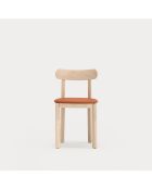 2 chaises Nara naturel clair avec assise terracotta - 45x45.6x77cm