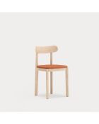 2 chaises Nara naturel clair avec assise terracotta - 45x45.6x77cm